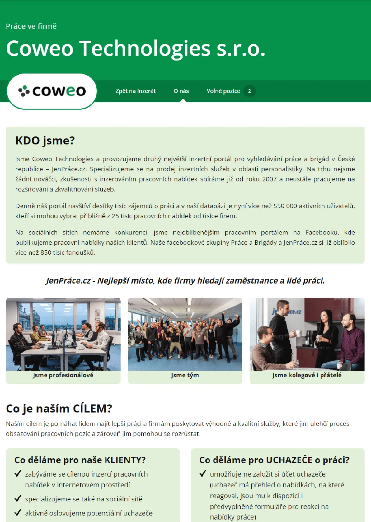 Firemní profil - ukázka 1