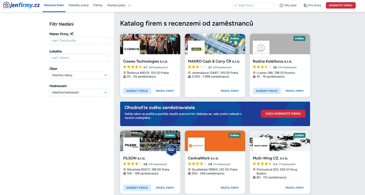 Prémiový firemní profil JenFirmy.cz - ukázka 2