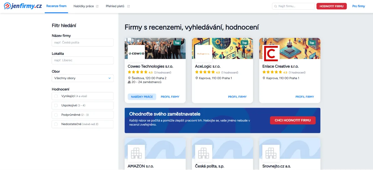 Firemní profil JenFirmy.cz - ukázka 2